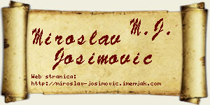 Miroslav Josimović vizit kartica